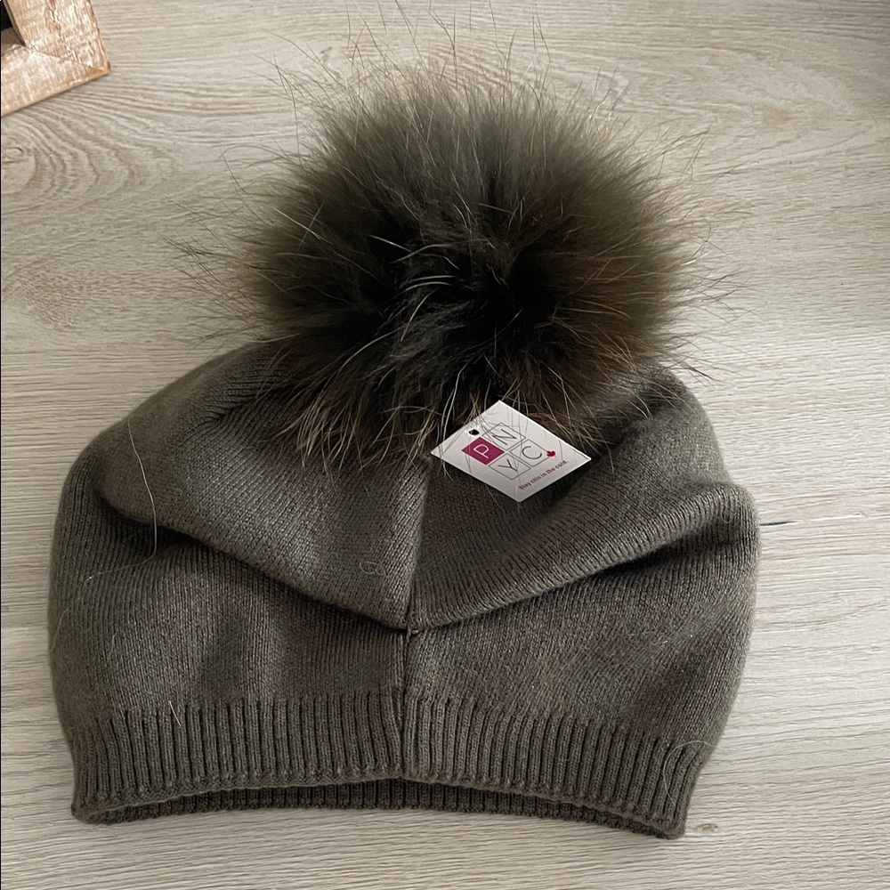Greyish Brown Pom-Pom Beanie
